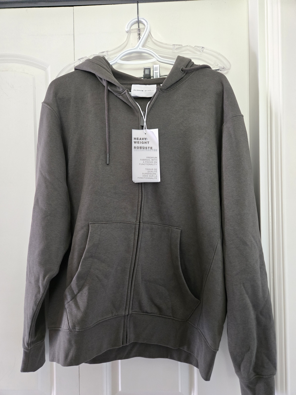 Plenum Studio Men's Heavyweight Zip-Up Hoodie - Gray